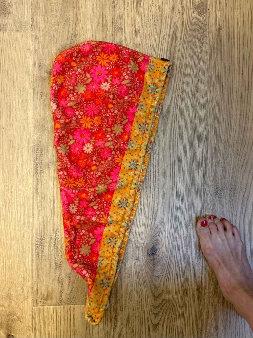Floral Pink & Orange Hair Wrap Turban